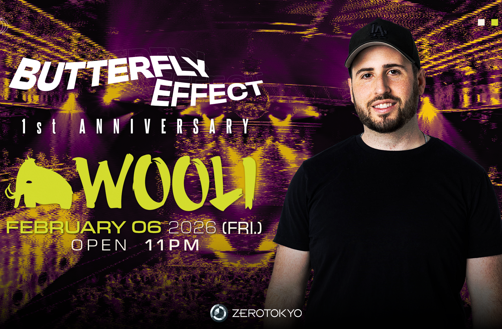 ベースミュージックシーンで圧倒的人気を誇るWooliがZEROTOKYOに出演！メインストリーム型ベースミュージックパーティー『Butterfly Effect』1周年の記念すべきヘッドライナーとして登場！