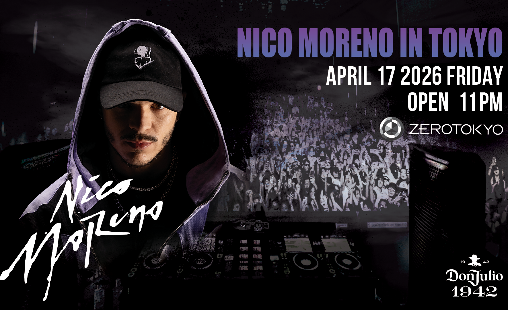 フランスのインダストリアル・テクノ界における新たな重鎮 Nico Morenoが初来日!DJ MAG TOP 100 DJs 2025で初登場67位にランクインしたNico MorenoがZEROTOKYOで日本初パフォーマンス!